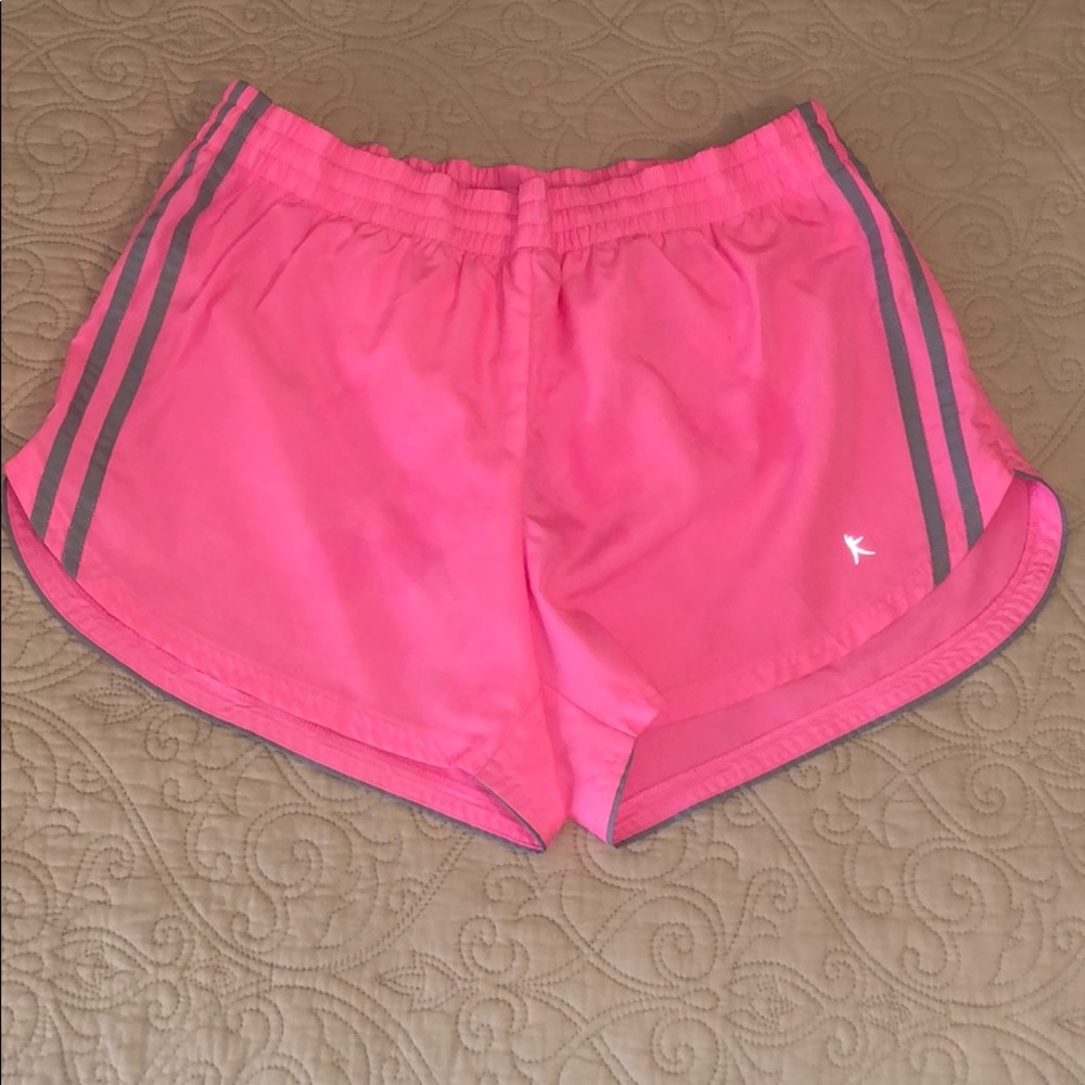 DANSKIN Pink & Gray Athlete Shorts lined.